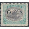PAPUA / BNG - 1932 1/3 lilac/pale greenish blue Lakatoi, overprinted OS, MH – SG # O65