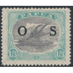 PAPUA - 1932 1/3 lilac/pale greenish blue Lakatoi, overprinted OS, MH – SG # O65