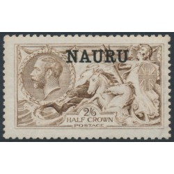 NAURU - 1916 2/6 pale brown Seahorses (De La Rue printing) o/p NAURU, MH – SG # 21