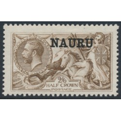 NAURU - 1916 2/6 brown Seahorses (De La Rue printing) o/p NAURU, MH – SG # 21