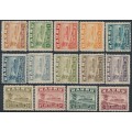 NAURU - 1924 ½d to 5/- Freighter short set on rough paper, MH – SG # 26A-38A + 30Ac