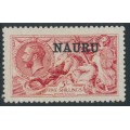 NAURU - 1916 5/- bright carmine Seahorses (De La Rue printing) o/p NAURU, MH – SG # 22