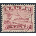 NAURU - 1937 5/- claret Freighter on white paper, used – SG # 38B