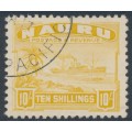 NAURU - 1937 10/- yellow Freighter on white paper, used – SG # 39B