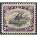 PAPUA / BNG - 1908 2d black/purple Lakatoi, small PAPUA, perf. 11, upright wmk, MNH – SG # 50