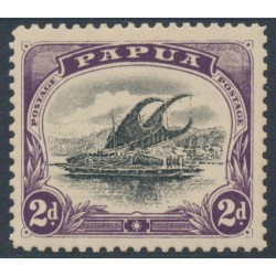 PAPUA / BNG - 1908 2d black/purple Lakatoi, small PAPUA, perf. 11, upright wmk, MNH – SG # 50