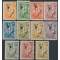 NEW GUINEA - 1931 ½d to 5/- Native Village short set of 11, airmail o/p, MH – SG # 137-147