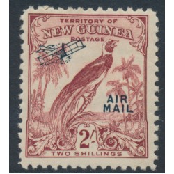 NEW GUINEA - 1932 2/- dull lake Bird of Paradise, no dates, airmail o/p, MH – SG # 200