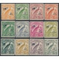 NEW GUINEA - 1932 ½d to 1/- Bird of Paradise short set of 12, no dates, airmail o/p, MNH – SG # 190-199