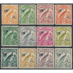 NEW GUINEA - 1932 ½d to 1/- Bird of Paradise short set of 12, no dates, airmail o/p, MNH – SG # 190-199