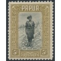 PAPUA - 1932 5/- black/olive-brown Native Policeman, MNH – SG # 143