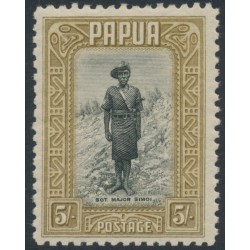 PAPUA - 1932 5/- black/olive-brown Native Policeman, MNH – SG # 143