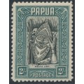 PAPUA - 1932 2/- black/slate-green Papuan Art, MNH – SG # 141