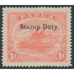 PAPUA / BNG - 1912 1d rose-pink Lakatoi, overprinted Stamp Duty, MH – SG # F1