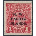 AUSTRALIA / NWPI - 1915 1d red KGV (G17), 'run N [state II]' [VIII/60], MH – SG # 67