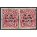 AUSTRALIA / NWPI - 1918 1d red KGV pair (G30), perforated OS, used – SG # O3