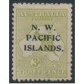 AUSTRALIA / NWPI - 1919 3d olive Kangaroo, die II, 3rd watermark, MH – SG # 109a