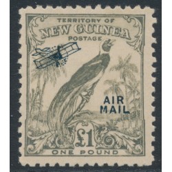 NEW GUINEA - 1932 £1 olive-grey Bird of Paradise, no dates, airmail o/p, MH – SG # 203
