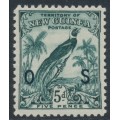 NEW GUINEA - 1932 5d blue-green Bird of Paradise, no dates, o/p OS, MH – SG # O49