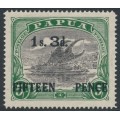 PAPUA / BNG - 1931 1/3 on 5/- black/deep green Lakatoi, MNH – SG # 123