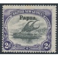 PAPUA / BNG - 1906 2d black/violet Lakatoi, vertical rosettes, o/p large Papua, MH – SG # 23