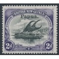 PAPUA / BNG - 1907 2d black/violet Lakatoi, vertical rosettes, o/p small Papua, MNH – SG # 40
