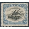 PAPUA / BNG - 1910 2½d black/blue Lakatoi, small PAPUA, perf. 11, horizontal wmk, MH – SG # 62
