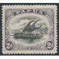 PAPUA / BNG - 1910 2d black/purple Lakatoi, small PAPUA, perf. 12½, horizontal wmk, MH – SG # 68