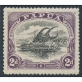 PAPUA / BNG - 1910 2d black/dull purple Lakatoi, large PAPUA, MNH – SG # 77
