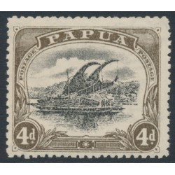 PAPUA / BNG - 1910 4d black/sepia Lakatoi, large PAPUA, MNH – SG # 79