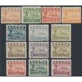 NAURU - 1924 ½d to 5/- Freighter short set on rough paper, MH – SG # 26A-38A