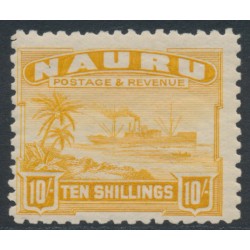 NAURU - 1924 10/- yellow Freighter on grey paper, MNH – SG # 39A
