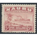 NAURU - 1924 5/- claret Freighter on grey paper, MNH – SG # 38A
