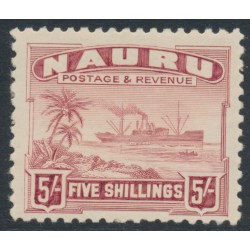 NAURU - 1924 5/- claret Freighter on grey paper, MNH – SG # 38A