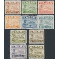 NAURU - 1937 ½d to 9d Freighter short set on shiny paper, used – SG # 26B-35B