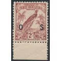 NEW GUINEA - 1932 2/- dull lake Bird of Paradise, no dates, o/p OS, MNH – SG # O53