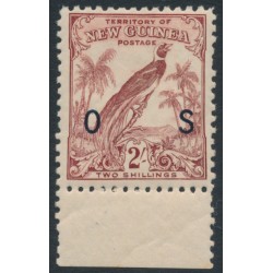 NEW GUINEA - 1932 2/- dull lake Bird of Paradise, no dates, o/p OS, MNH – SG # O53