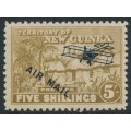 NEW GUINEA - 1931 5/- olive-bistre Native Village, airmail o/p, MNH – SG # 147
