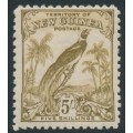NEW GUINEA - 1932 5/- olive-brown Bird of Paradise, no dates, MNH – SG # 187