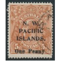 AUSTRALIA / NWPI - 1918 1d on 5d chestnut KGV, used – SG # 100