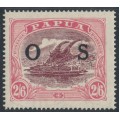 PAPUA - 1931 2/6 maroon/pale pink Lakatoi, overprinted OS, MH – SG # O66