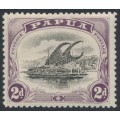PAPUA / BNG - 1910 2d black/purple Lakatoi, small PAPUA, perf. 12½, horizontal wmk, MH – SG # 68