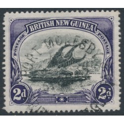 PAPUA / BNG - 1901 2d black/violet Lakatoi, horizontal rosettes watermark, used – SG # 3