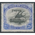 PAPUA / BNG - 1907 2½d black/ultramarine Lakatoi, o/p small Papua, MH – SG # 41