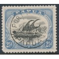 PAPUA / BNG - 1910 2½d black/blue Lakatoi, small PAPUA, perf. 11, horizontal wmk, used – SG # 62