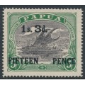 PAPUA / BNG - 1931 1/3 on 5/- black/deep green Lakatoi, MH – SG # 123