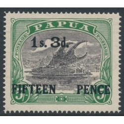 PAPUA / BNG - 1931 1/3 on 5/- black/deep green Lakatoi, MH – SG # 123