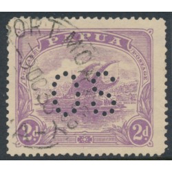 PAPUA - 1911 2d mauve Lakatoi, sideways inverted watermark, perf. OS, used – SG # O40w