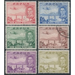 PAPUA - 1939 Natives Poling Rafts set of 6, used – SG # 163-168