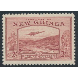 NEW GUINEA - 1939 2/- dull lake Bulolo Goldfields airmail, MH – SG # 222